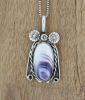 Wampum Pendant With Sterling Silver Flower Design II