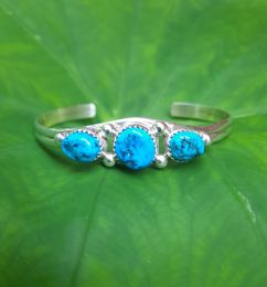 Small Three Stone Turquoise Bracelet