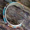 Cornrow Inlaid Turquoise And Sterling Silver Bracelet