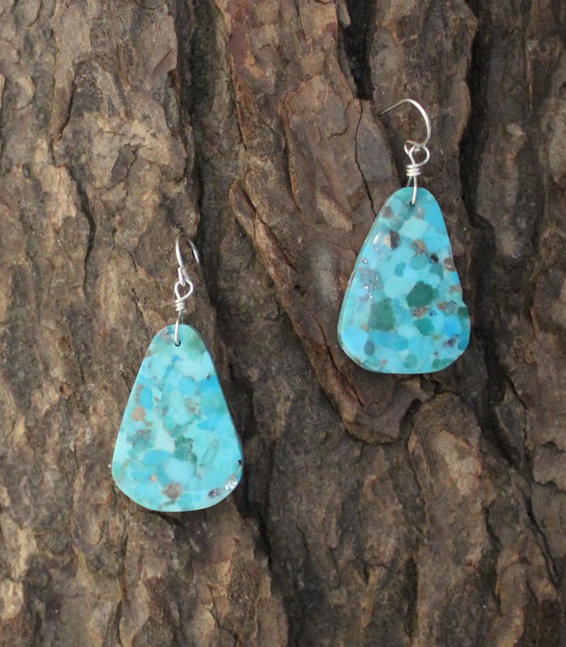 Slab Sleeping Beauty Turquoise Earrings