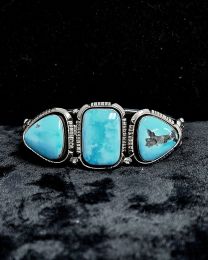 3 Stone Turquoise Cuff Bracelet