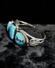 3 Stone Turquoise Cuff Bracelet
