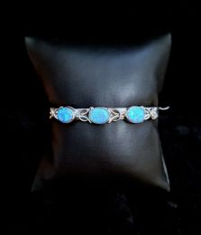 3 Stone Blue Opal Bracelet