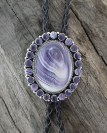 Men's Bolo with Wampum Cabochons