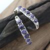 Narrow Wampum Silver Bracelet with Small Oval Cabochons