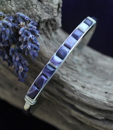 Narrow Hand-Cut Cornrow Inlay Wampum Bracelet