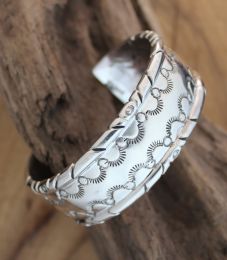 Large Sterling Silver Impression Cuff