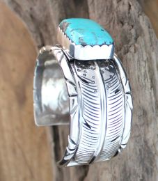 Large Rectangular Turquoise Cuff Bracelet