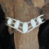 V-Cut Bracelet With Five Light Opal Cabochon