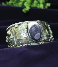 Sterling Silver Fanned Wampum Cuff