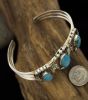 THREE KINGMAN TURQUOISE CABOCHONS BRACELET