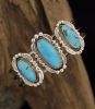 THREE KINGMAN TURQUOISE CABOCHONS BRACELET