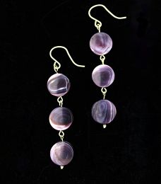 3 Disc Wampum Earrings