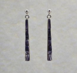 Long Cornrow Inlay Wampum Earrings