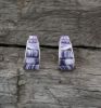 Half-Round Wampum Inlay Post Earrings