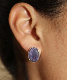Oval Wampum Stud Earrings