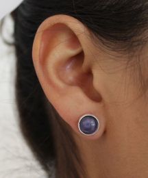 Small Round Stud Wampum Earrings