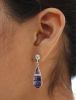 Teardrop Wampum Earrings With Hand-Cut Inlay