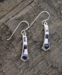 Wampum Inlay Pendulum Earrings