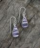 Bold Teardrop Wampum Sterling Silver Earrings