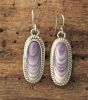 Medium Long Oval Wampum Earrings With A Twisted Rope