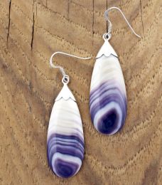 Large Drop Wampum Earrings