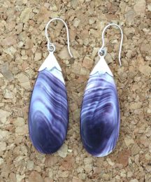 Large Drop Wampum Earrings