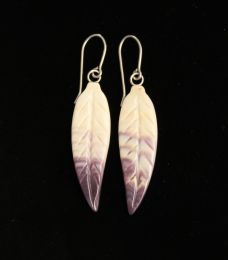 Wampum Shell Feather Earrings