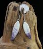 Wampum Shell Feather Earrings