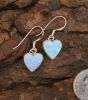 Light Blue Opal Heart Earrings