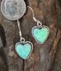 Green Opal Heart Earrings