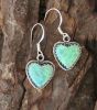 Green Opal Heart Earrings