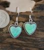 Green Opal Heart Earrings