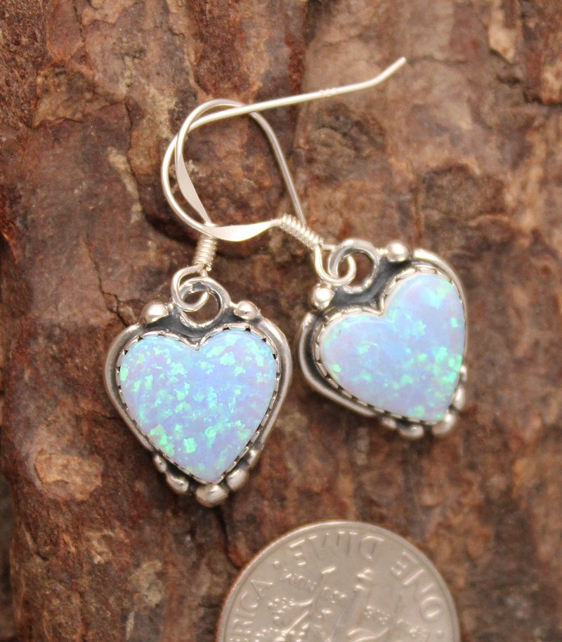 Heart opal earrings clearance