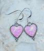 Pink Opal Heart Earrings