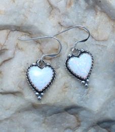 Fire Opal Heart Earrings