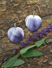 Large Heart Wampum Earrings