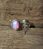 Pink Opal Oval Stud Earrings