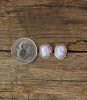 Pink Opal Oval Stud Earrings