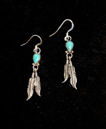 Turquoise Earrings WithTwo Dangle