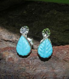 Turquoise Leaf Earrings