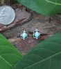 Small Turquoise Studs With Sterling Silver Designs