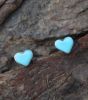 Turquoise Heart Stud Earrings