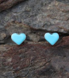 Turquoise Heart Stud Earrings