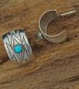 Wide Turquoise Half-Round Cuff Earring