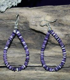 String Wampum Teardrop Earrings