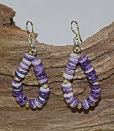 String Bead Wampum Earrings