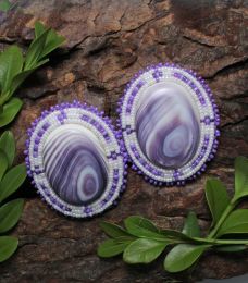 Medium Beaded Wampum Earring