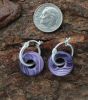 Wampum Shell Rondelle Disk Charm On Hoop Earrings