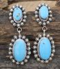LARGE STAR-STUDDED TURQUOISE EARRINGS